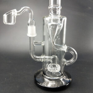 Milky Glass Recycler Water Glass Bongs with Percolator Smoking Pipes 11.8" Tall 14.5 mm GB-302
