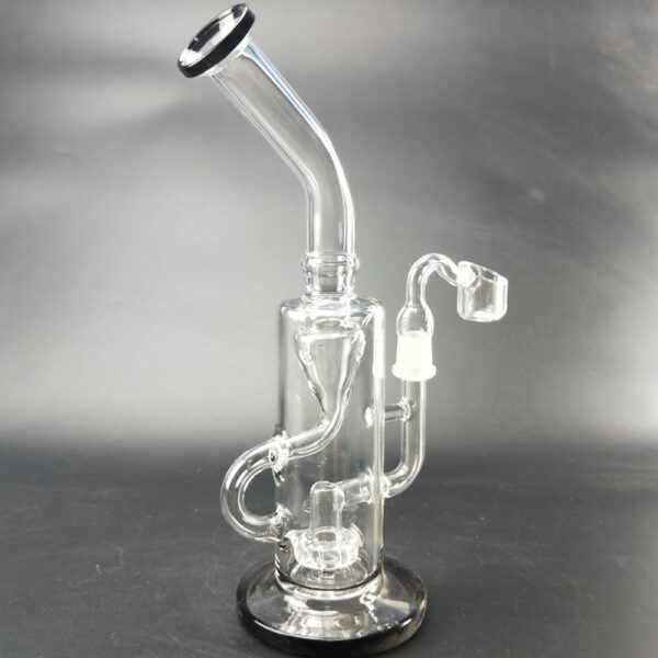 Milky Glass Recycler Water Glass Bongs with Percolator Smoking Pipes 11.8" Tall 14.5 mm GB-302