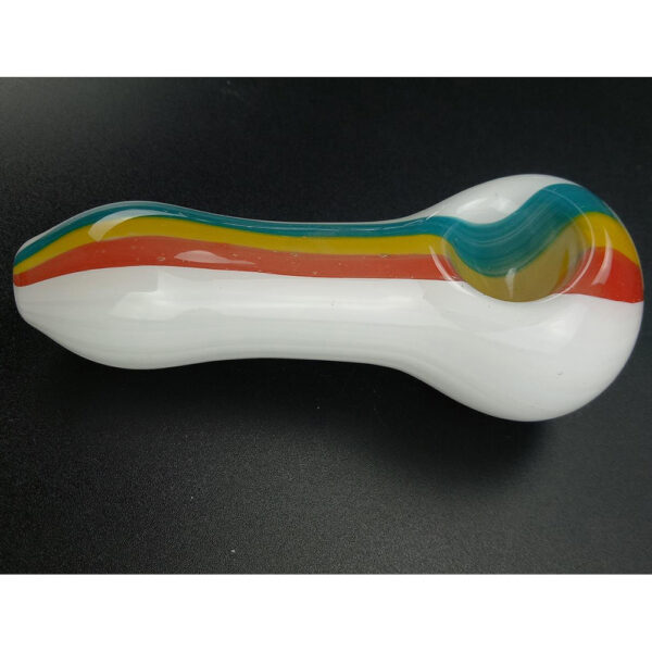 Buy Glass Hand Pipe with Three Stripe Spoon 