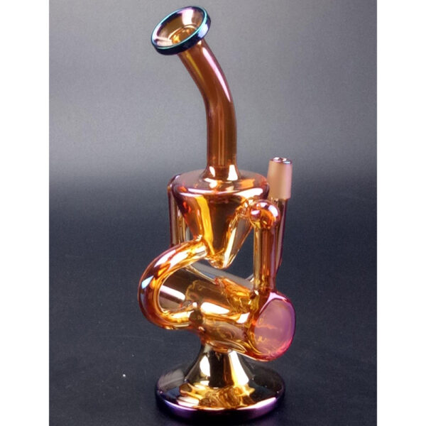 GB-556 14.5mm Brown Recycler Glass Water Bong 8.7 Inch Smoking Pipe