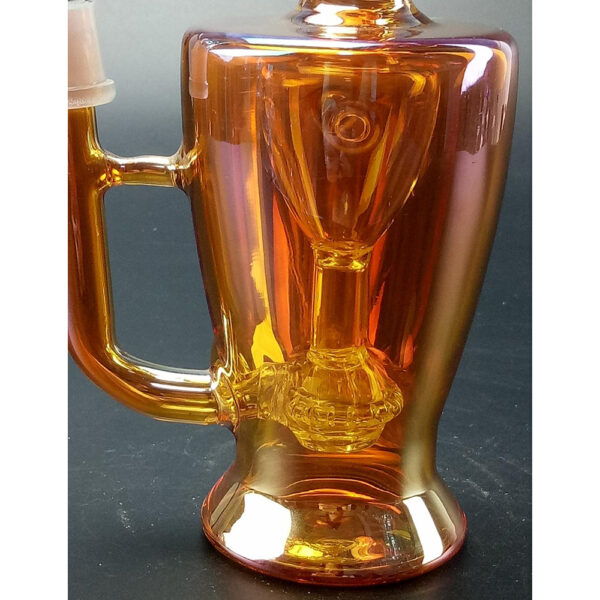 GB-541 14.5mm Percolator Glass Bong 8.3 Inch Brown Smoking Water Pipe