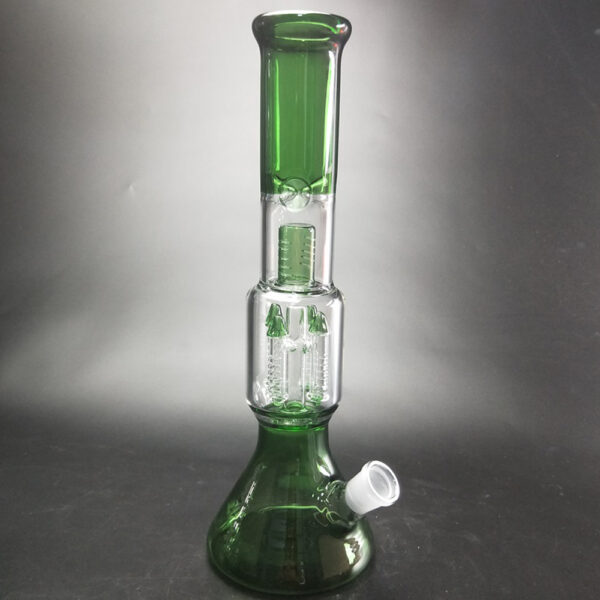 32cm Green Glass Bong Beaker Smoking Water Pipe GB-669