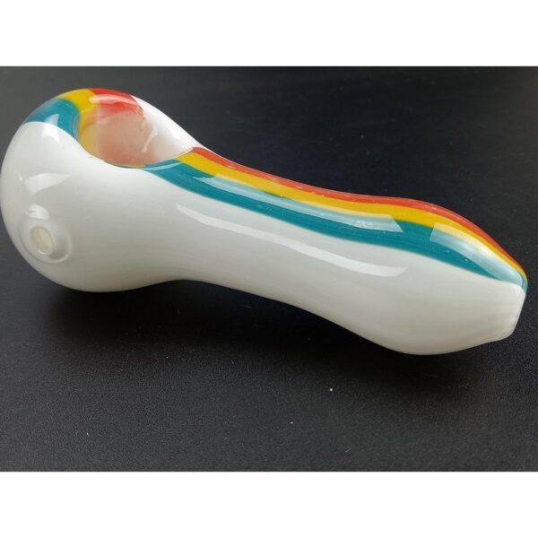 Buy Glass Hand Pipe with Three Stripe Spoon 