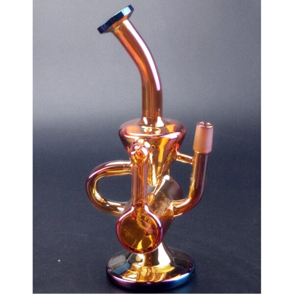 GB-556 14.5mm Brown Recycler Glass Water Bong 8.7 Inch Smoking Pipe