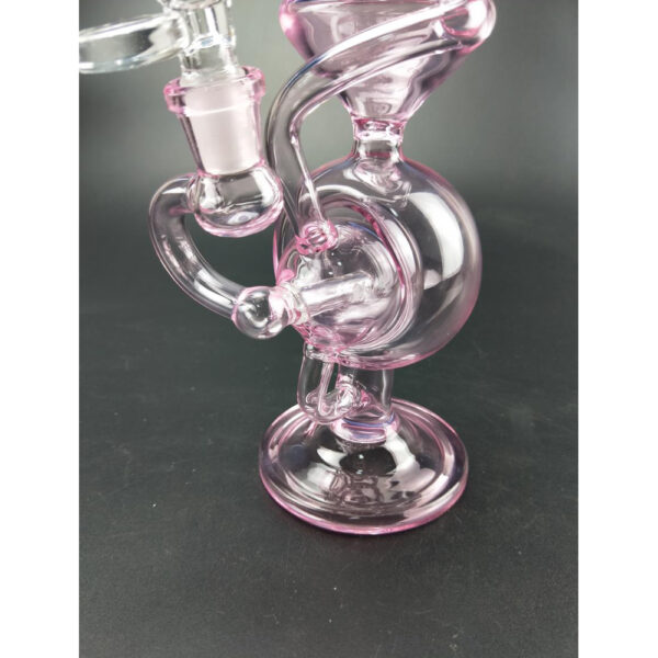 Pink Recycler Glass Bong with 14.5mm Joint Size Female Glass Pipe GB-594